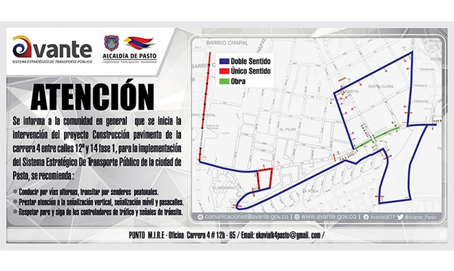 Avante SETP informa cierre carrera 4 entre calles 12h y 14
