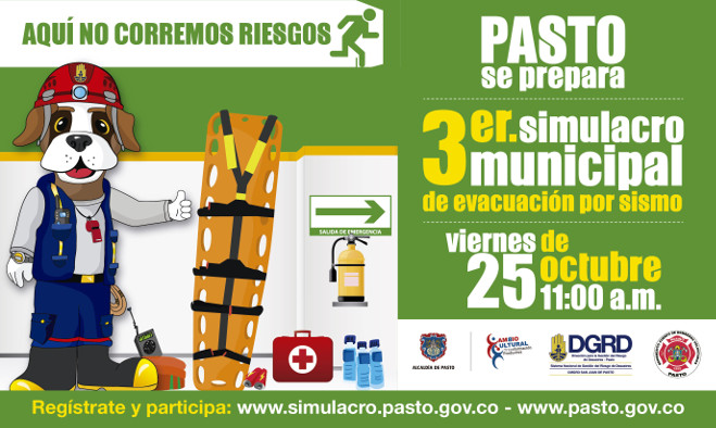 Simularo de evacuación por sismo - Pasto 2013