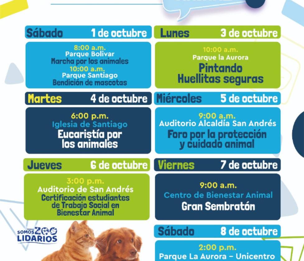 Alcaldía de Pasto invita a participar de la Semana de Bienestar Animal del 1° al 8 de octubre