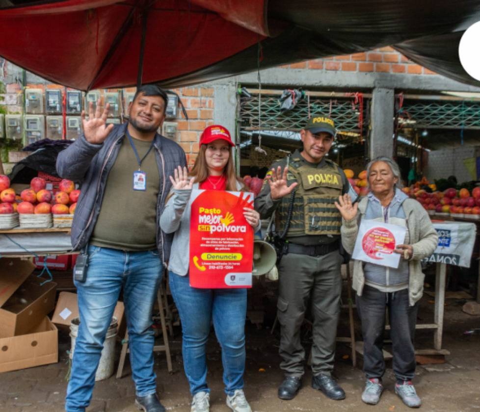 La campaña ‘Pasto Mejor sin Pólvora’ llegó al mercado El Potrerillo y el barrio Chambú